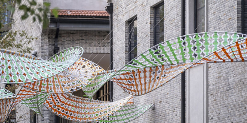 Embracing Tradition and Futurism: The Weaving Double Helix Installation